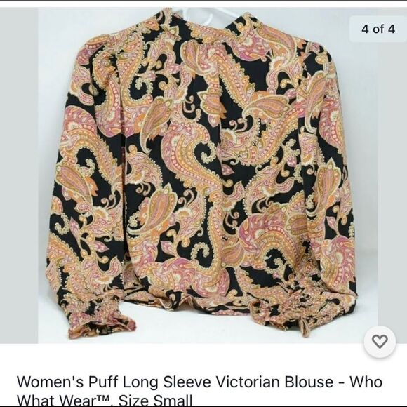 Women’s Puff Long Sleeve Victorian Blouse - Picture 3 of 4